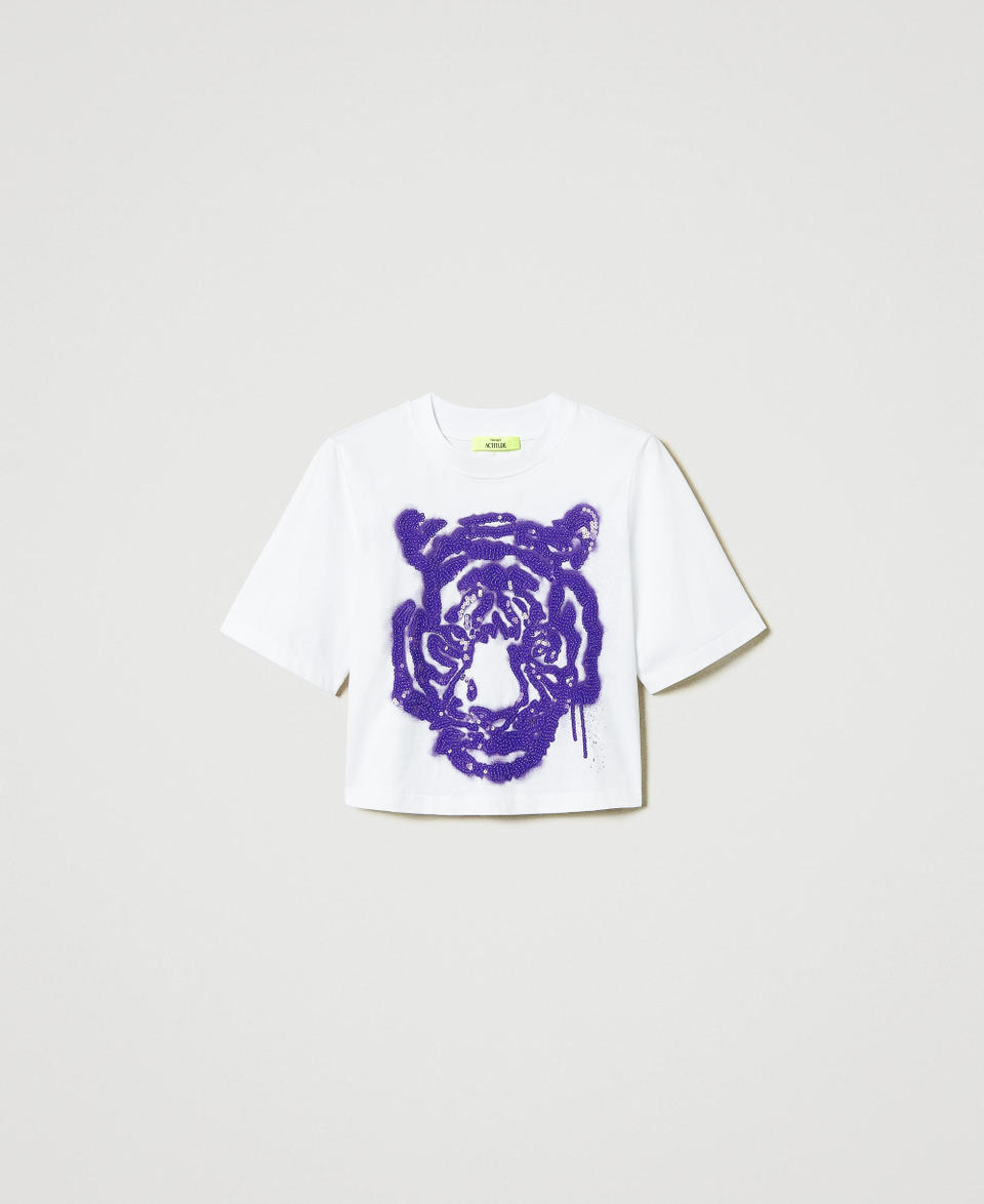 Twin Set T-shirt boxy MYFO con stampa e paillettes Qualità Garantita