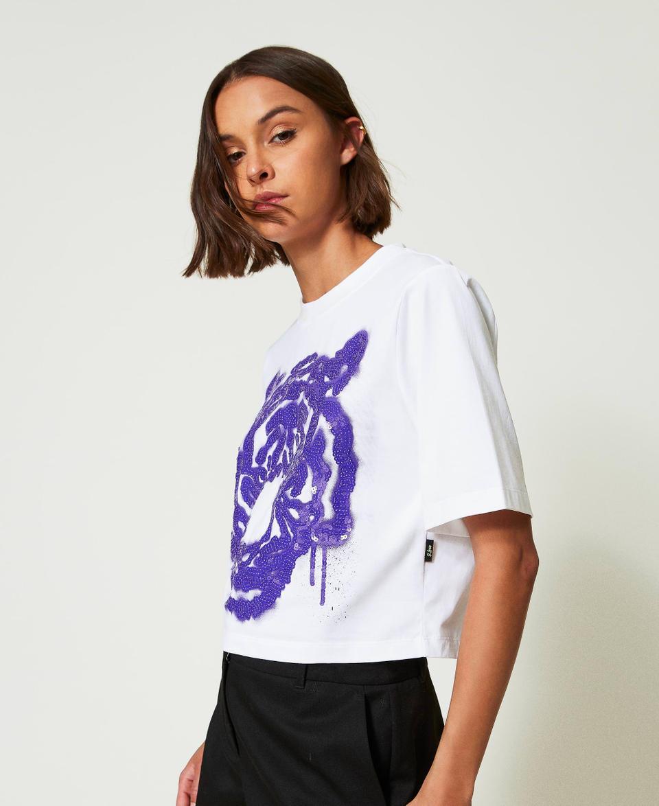 Twin Set T-shirt boxy MYFO con stampa e paillettes Qualità Garantita