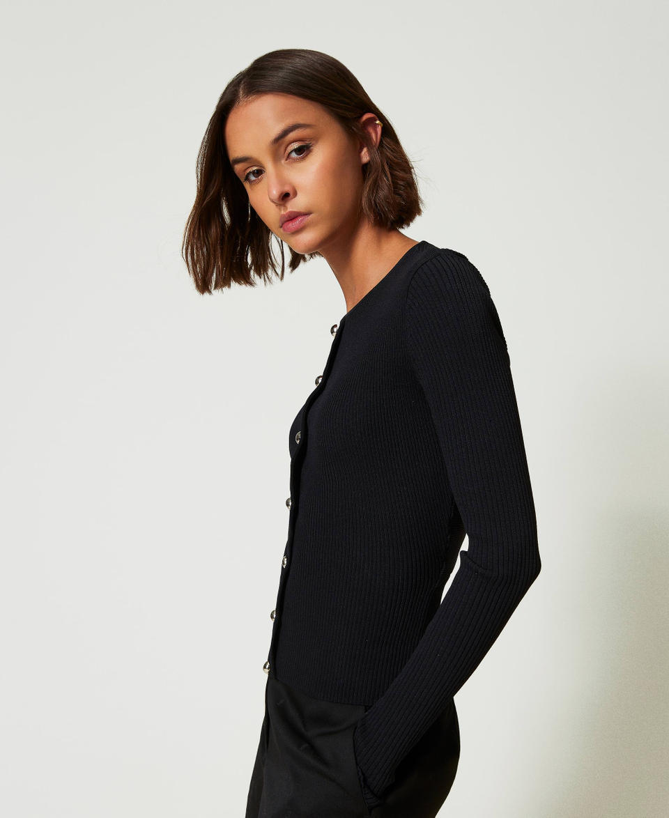 Twin Set Cardigan a costine con borchie Negozi Online
