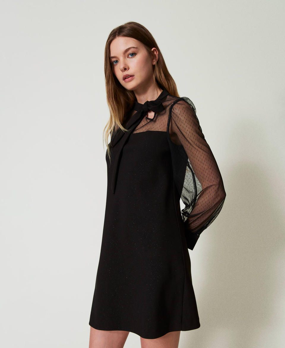 Twin Set Abito corto con tulle plumetis Shopping Online