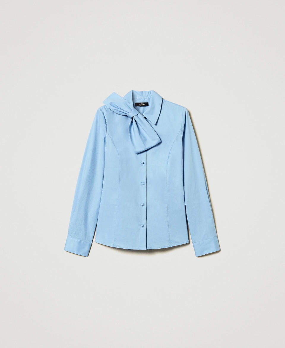 Twin Set Camicia in popeline con fiocco Convenienza