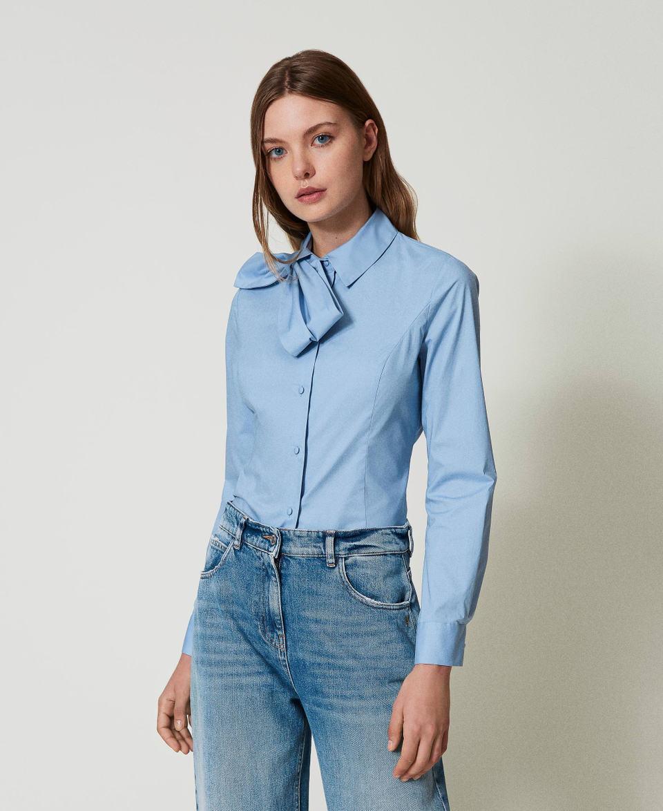 Twin Set Camicia in popeline con fiocco Convenienza