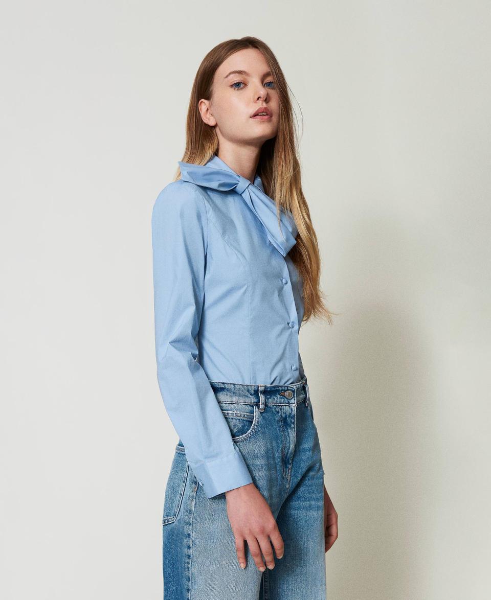 Twin Set Camicia in popeline con fiocco Convenienza
