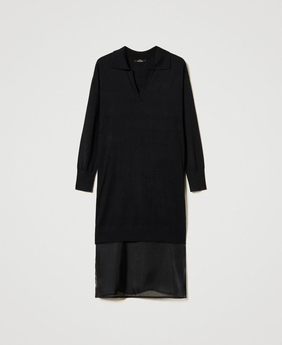 Twin Set Abito longuette in maglia con sottoveste Presa