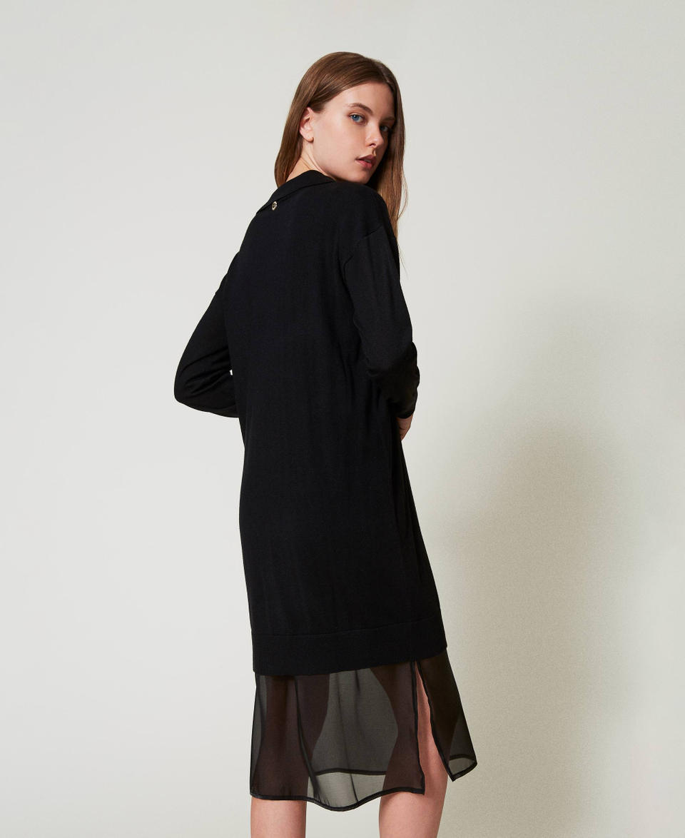 Twin Set Abito longuette in maglia con sottoveste Presa