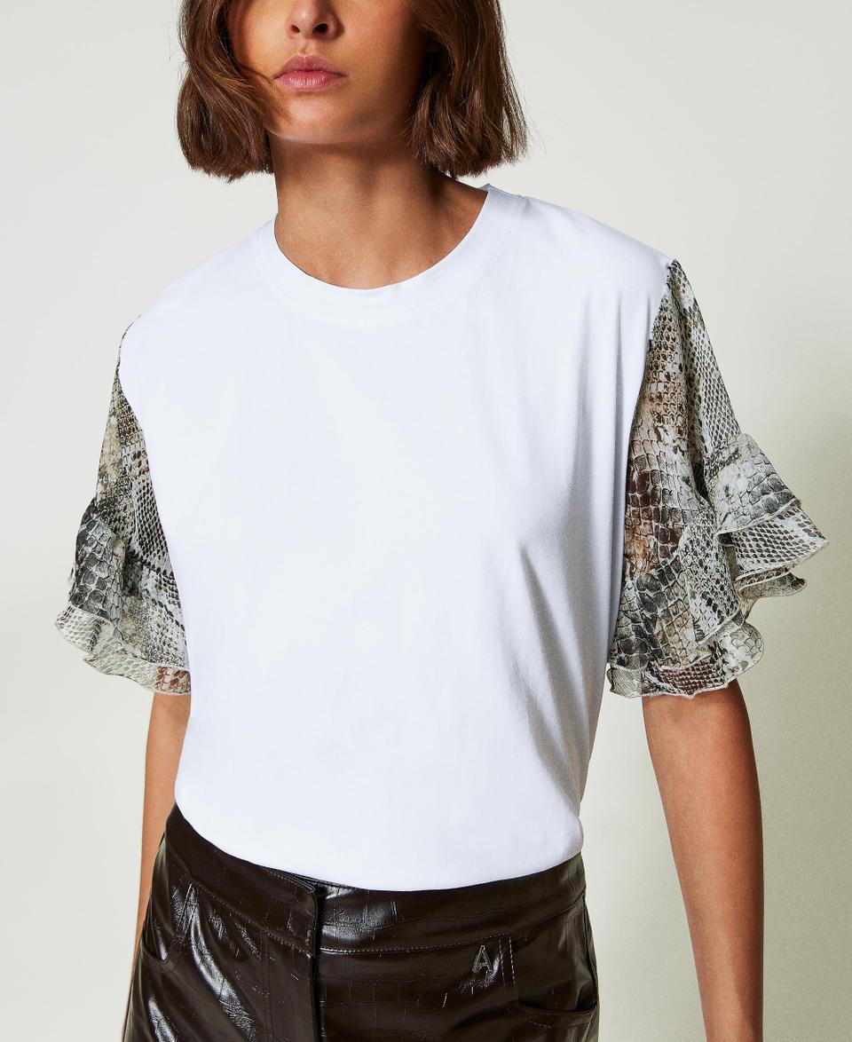 Twin Set T-shirt con maniche a stampa snake Sconto