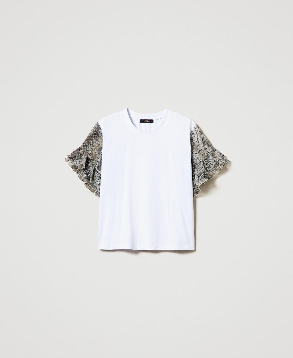 Twin Set T-shirt con maniche a stampa snake Sconto