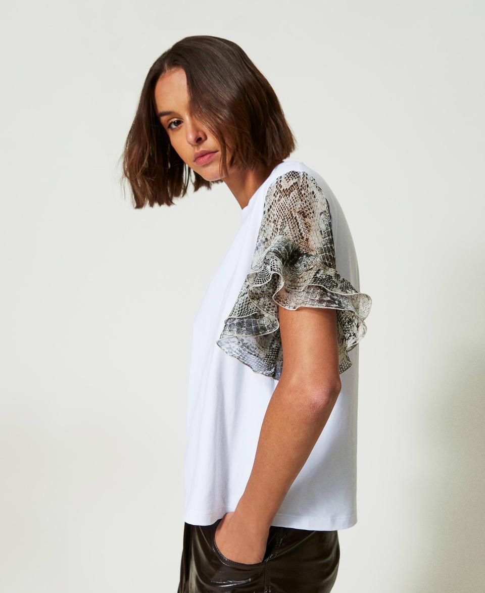 Twin Set T-shirt con maniche a stampa snake Sconto