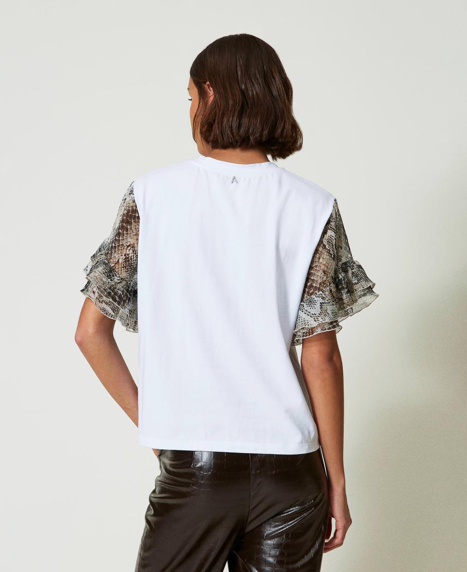 Twin Set T-shirt con maniche a stampa snake Sconto