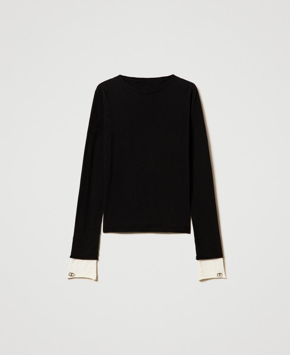 Twin Set Maglia con dettagli a contrasto e Oval T Vendita Economica