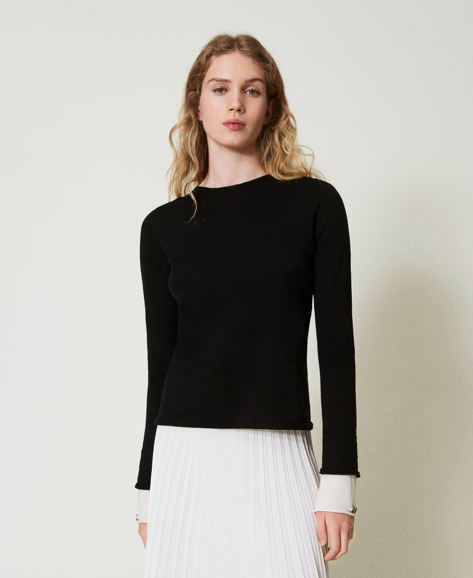 Twin Set Maglia con dettagli a contrasto e Oval T Vendita Economica