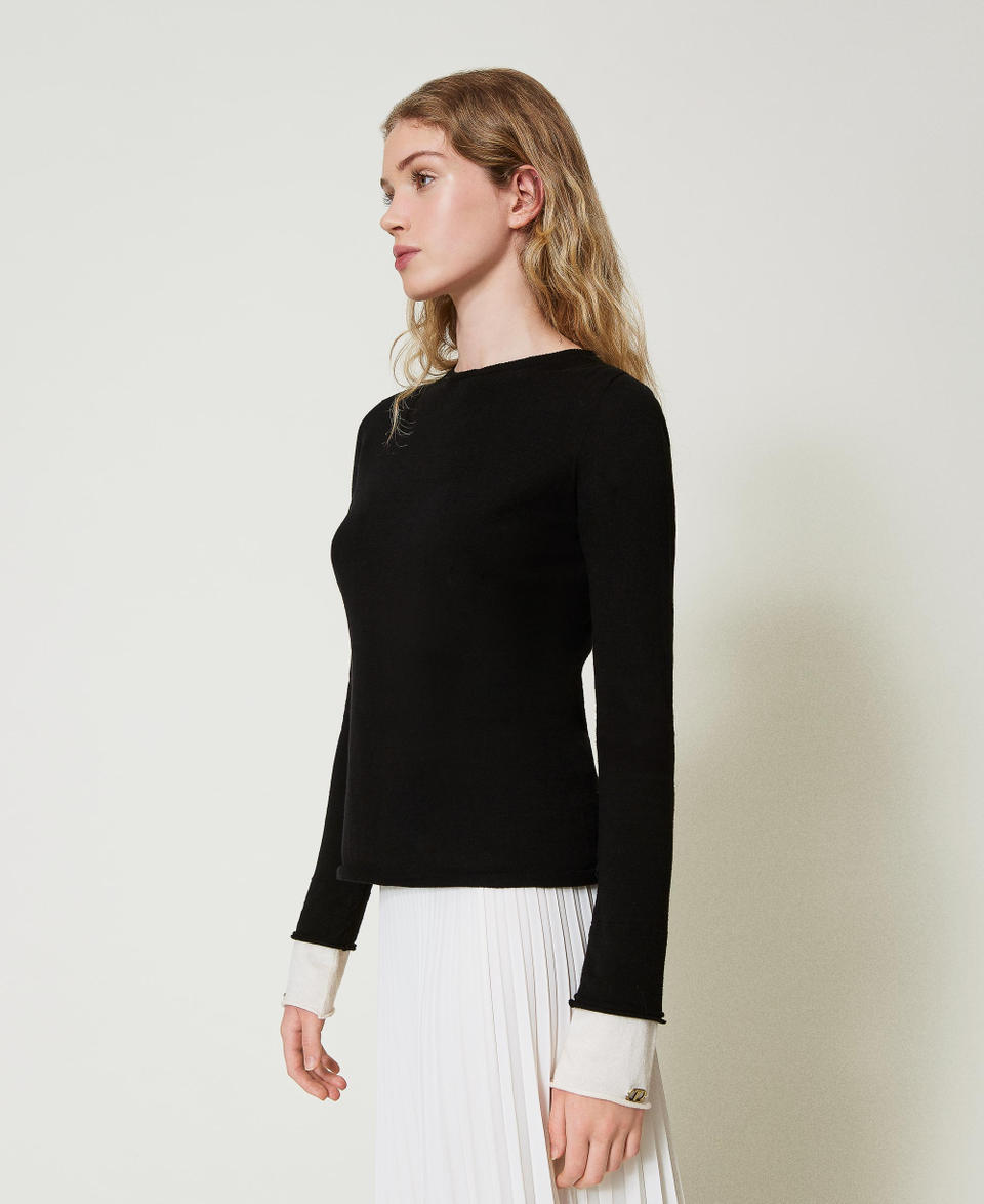 Twin Set Maglia con dettagli a contrasto e Oval T Vendita Economica