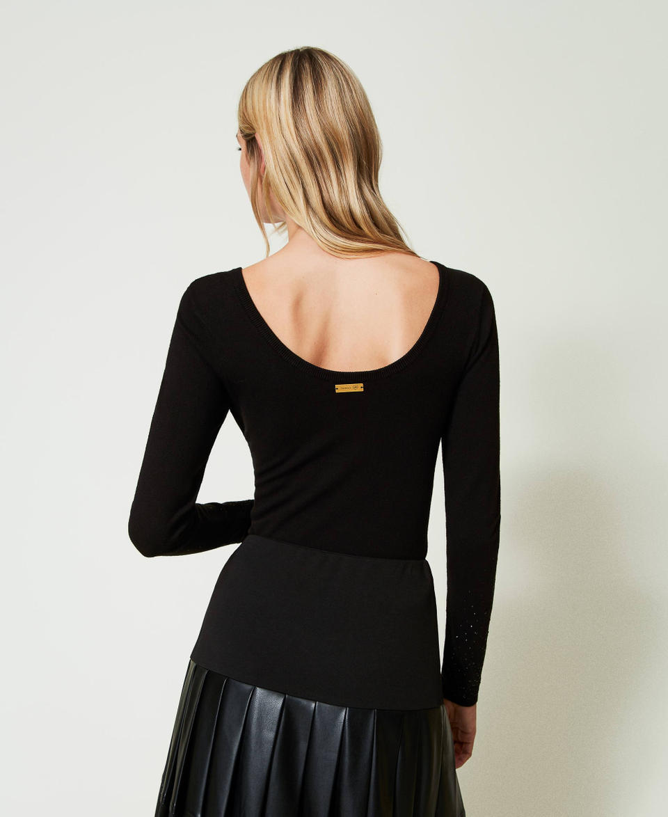 Twin Set Maglia con strass in dégradé Saldi Di Fabbrica
