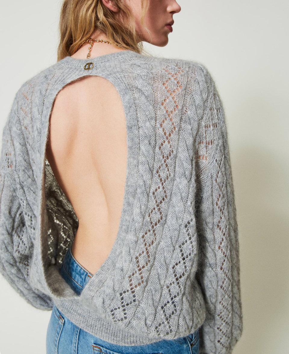 Twin Set Maglia in misto mohair con trecce e oblò I Più Venduti