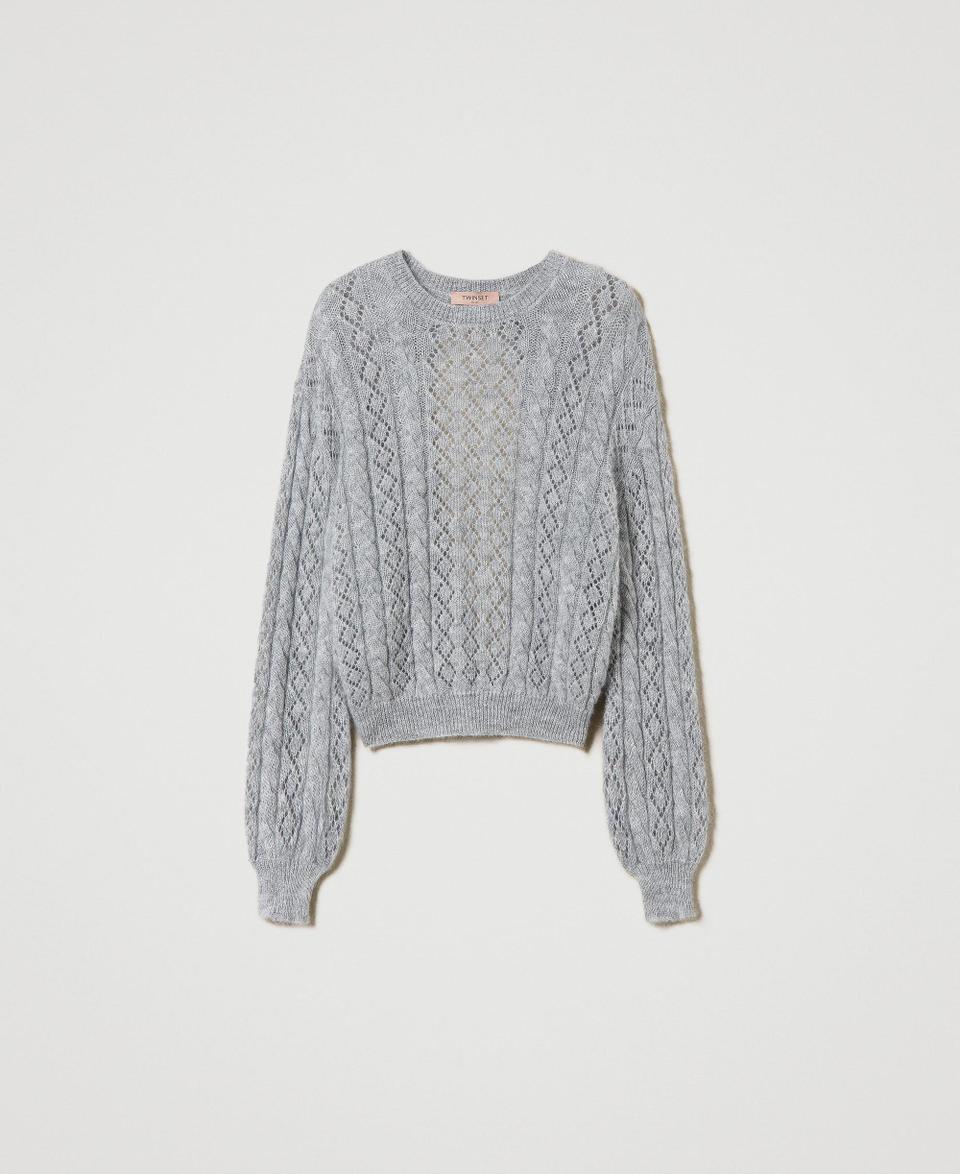 Twin Set Maglia in misto mohair con trecce e oblò I Più Venduti