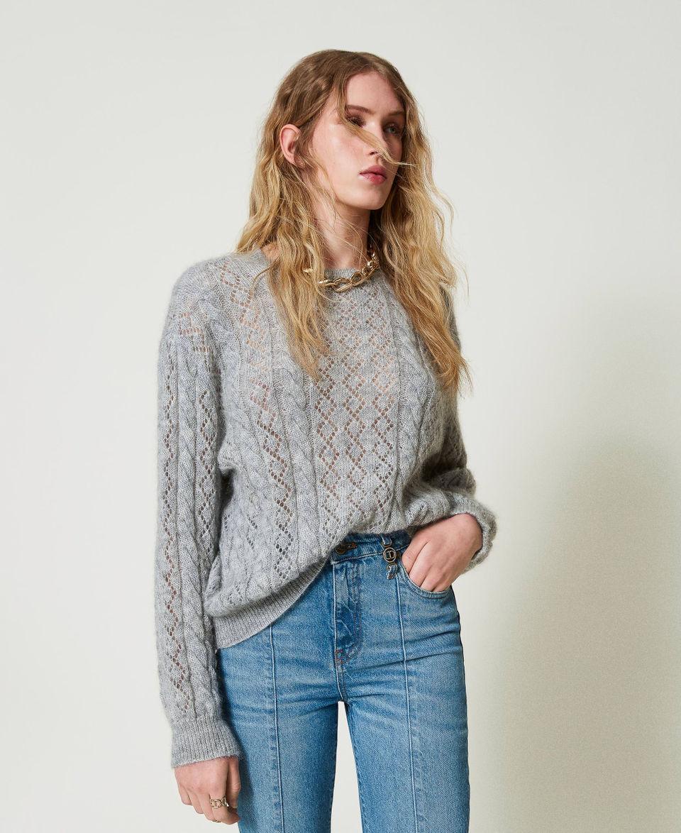 Twin Set Maglia in misto mohair con trecce e oblò I Più Venduti