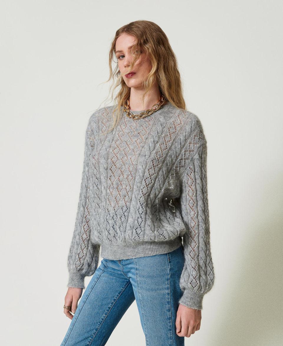 Twin Set Maglia in misto mohair con trecce e oblò I Più Venduti