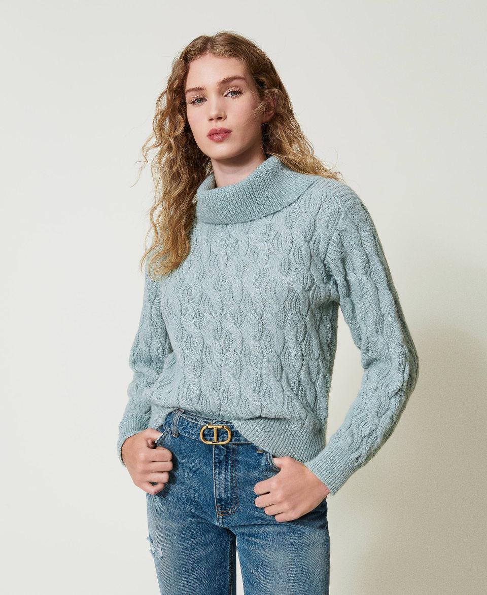Twin Set Maglia con trecce e maxi collo In Saldo