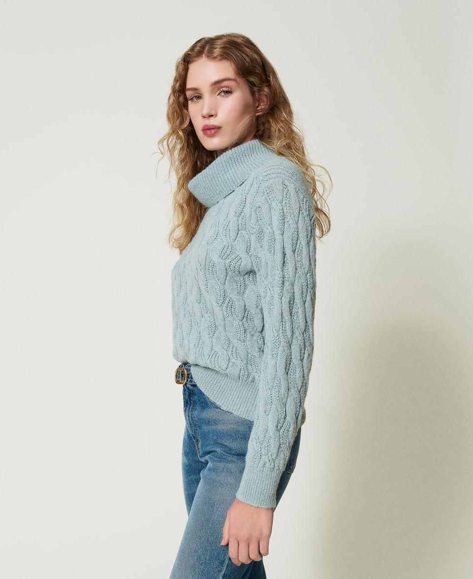 Twin Set Maglia con trecce e maxi collo In Saldo