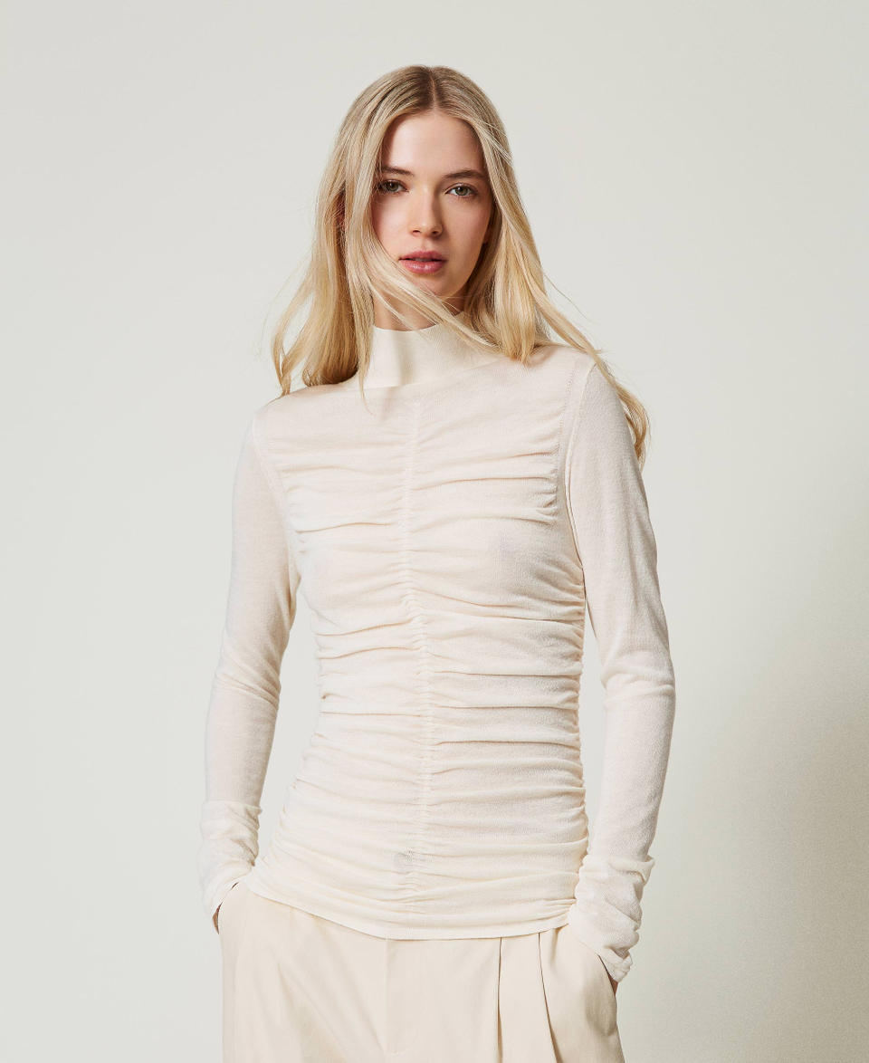 Twin Set Maglia lupetto con arricciatura Negozio online di fabbrica
