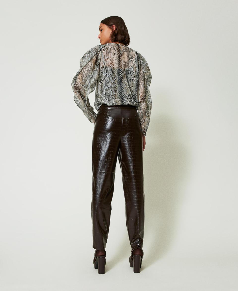 Twin Set Pantaloni barrel fit con stampa animalier Comprare a buon mercato