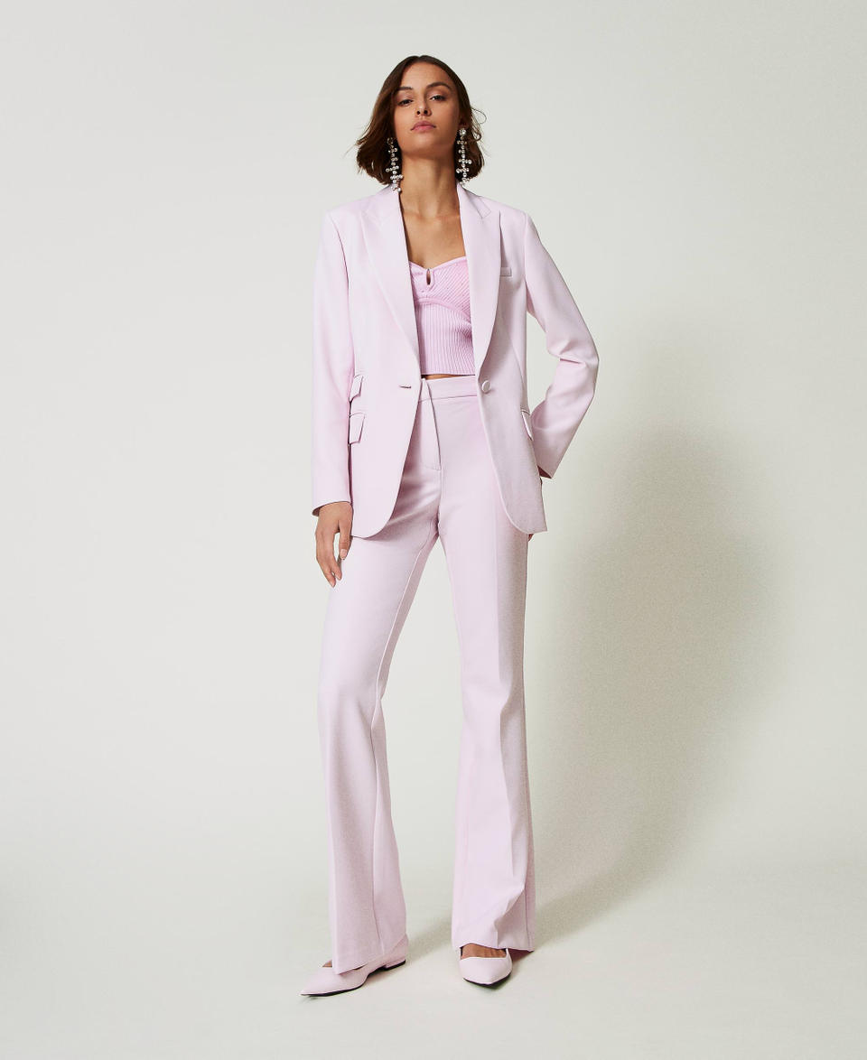 Twin Set Pantaloni flare in crêpe cady Offerta natalizia