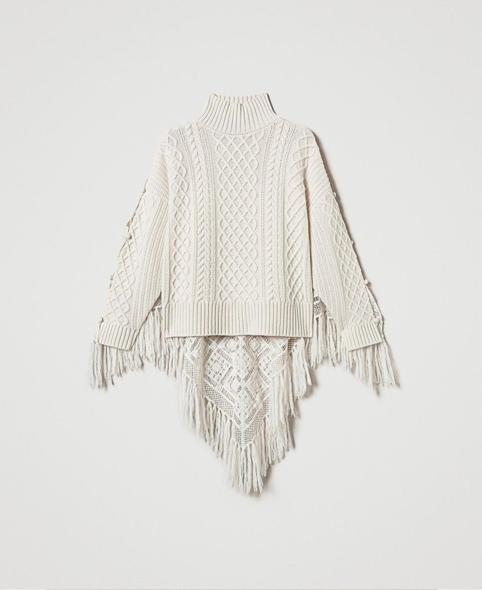 Twin Set Maxi maglia in misto lana con stola Grandi sconti