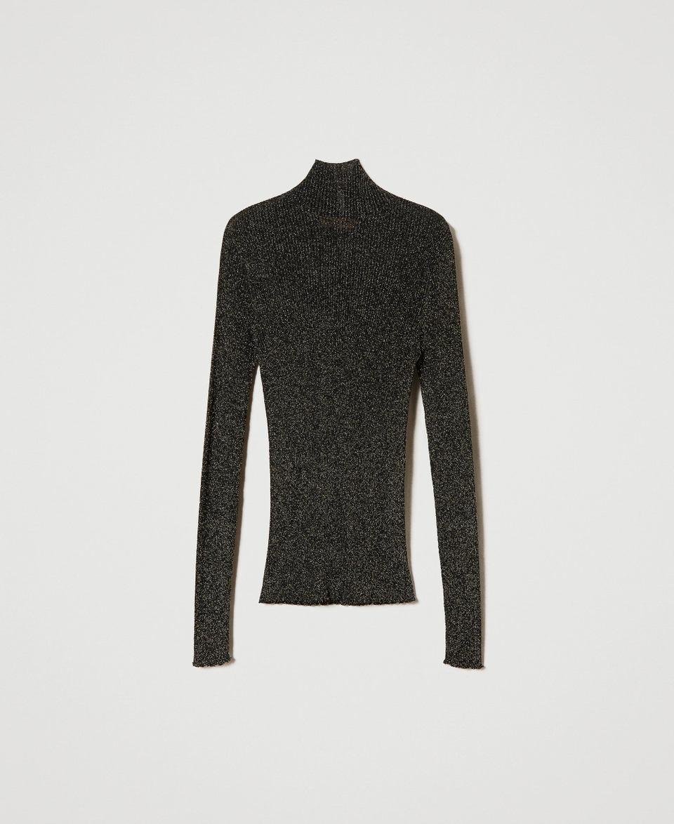 Twin Set Maglia lupetto in lurex a coste Offerte speciali