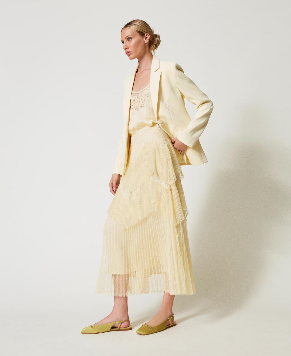 Twin Set Gonna lunga in tulle con balze plissé Super Saving Price