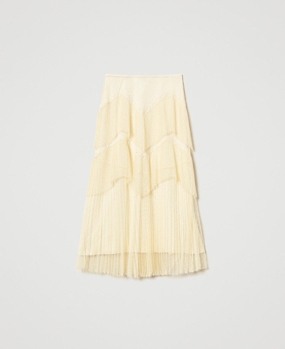 Twin Set Gonna lunga in tulle con balze plissé Super Saving Price