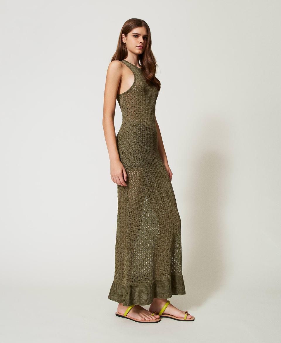 Twin Set Abito lungo a rete in maglia lurex Ritorno libero