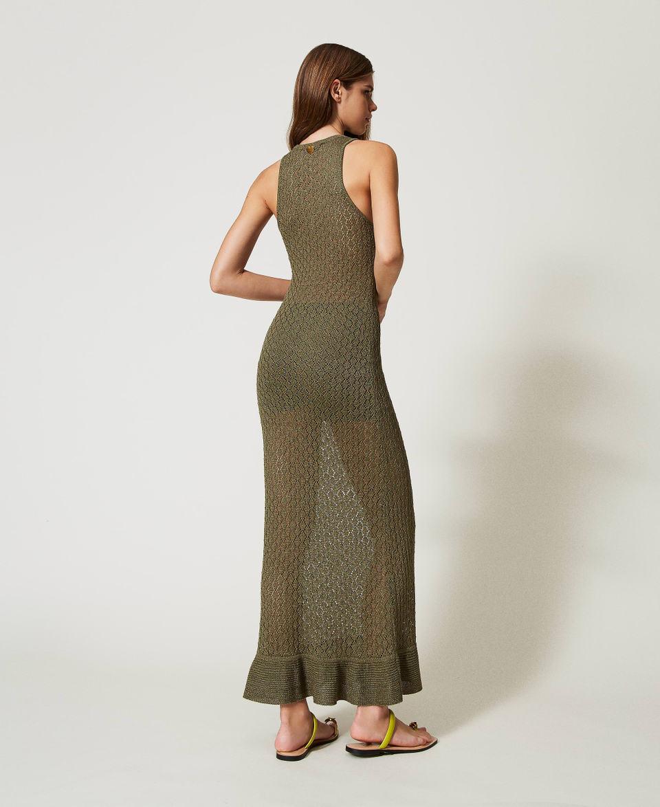 Twin Set Abito lungo a rete in maglia lurex Ritorno libero