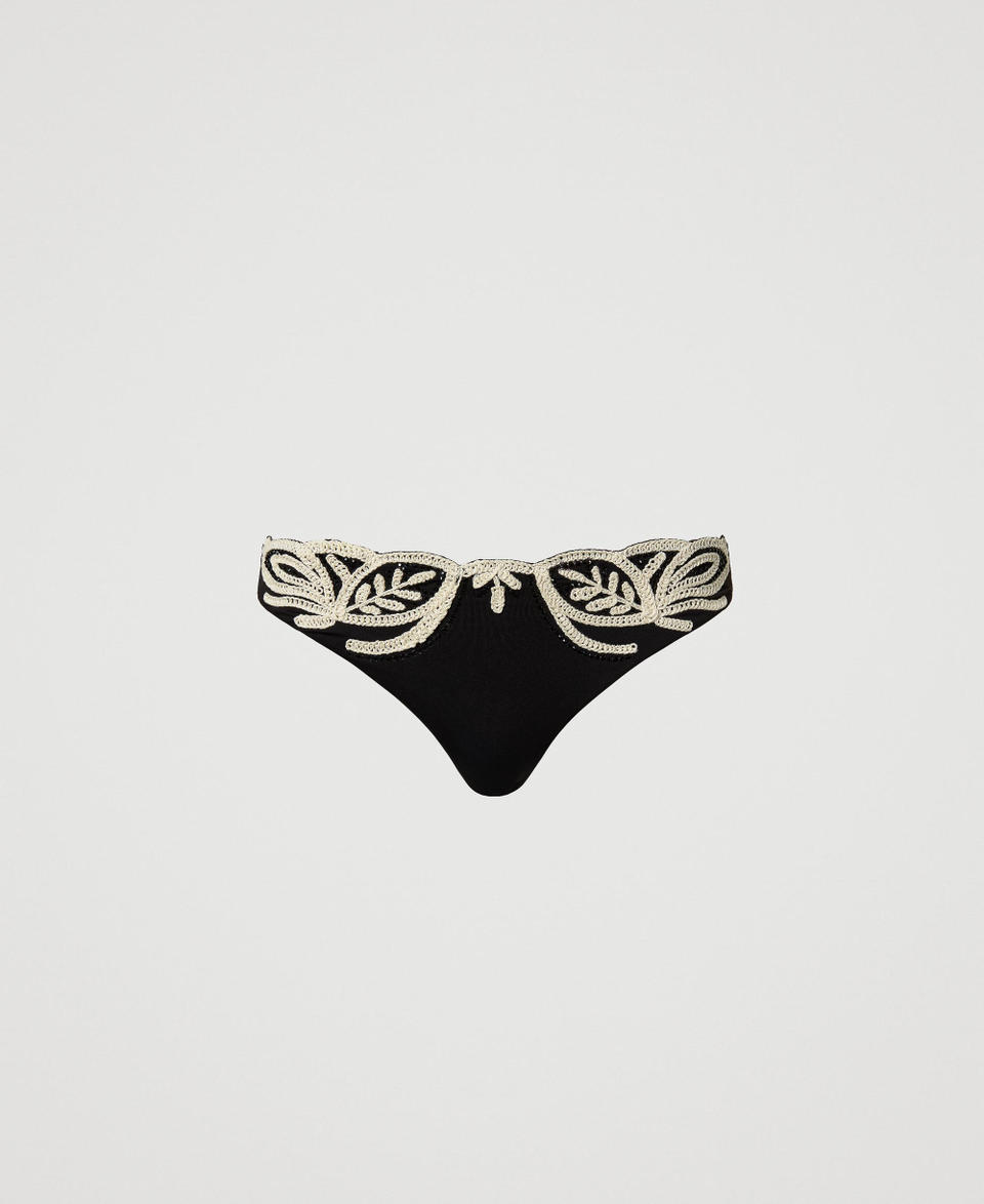 Twin Set Brasiliana da bagno con ricamo e strass Promozione temporanea