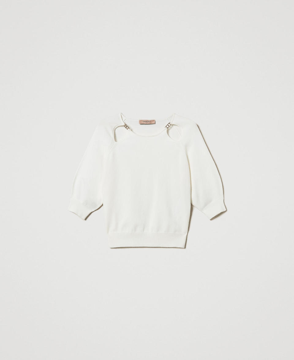 Twin Set Maglia con cut-out e Oval T Fino al 50% di sconto