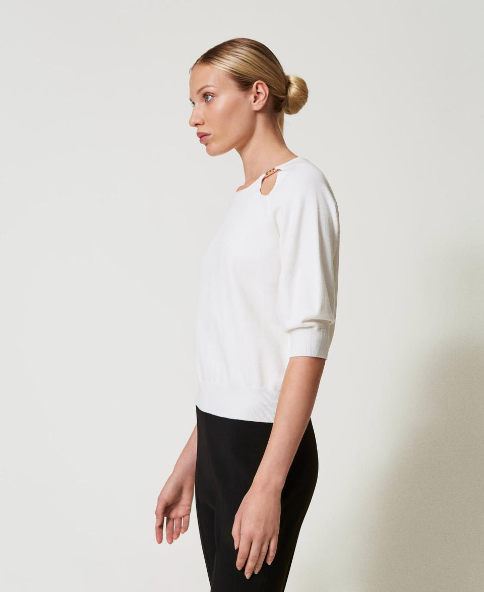 Twin Set Maglia con cut-out e Oval T Fino al 50% di sconto