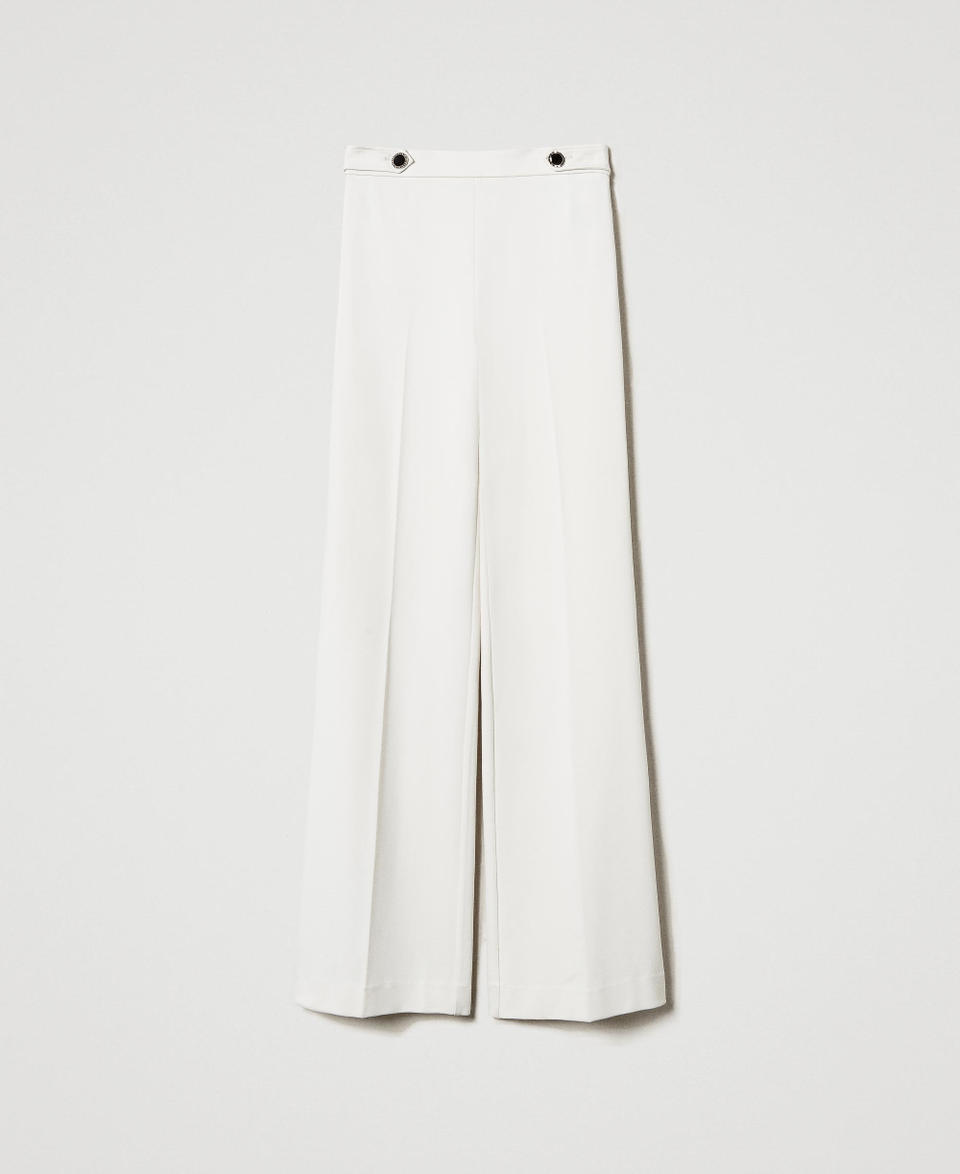 Twin Set Pantaloni wide leg con bottoni gioiello Fino al 65% di sconto