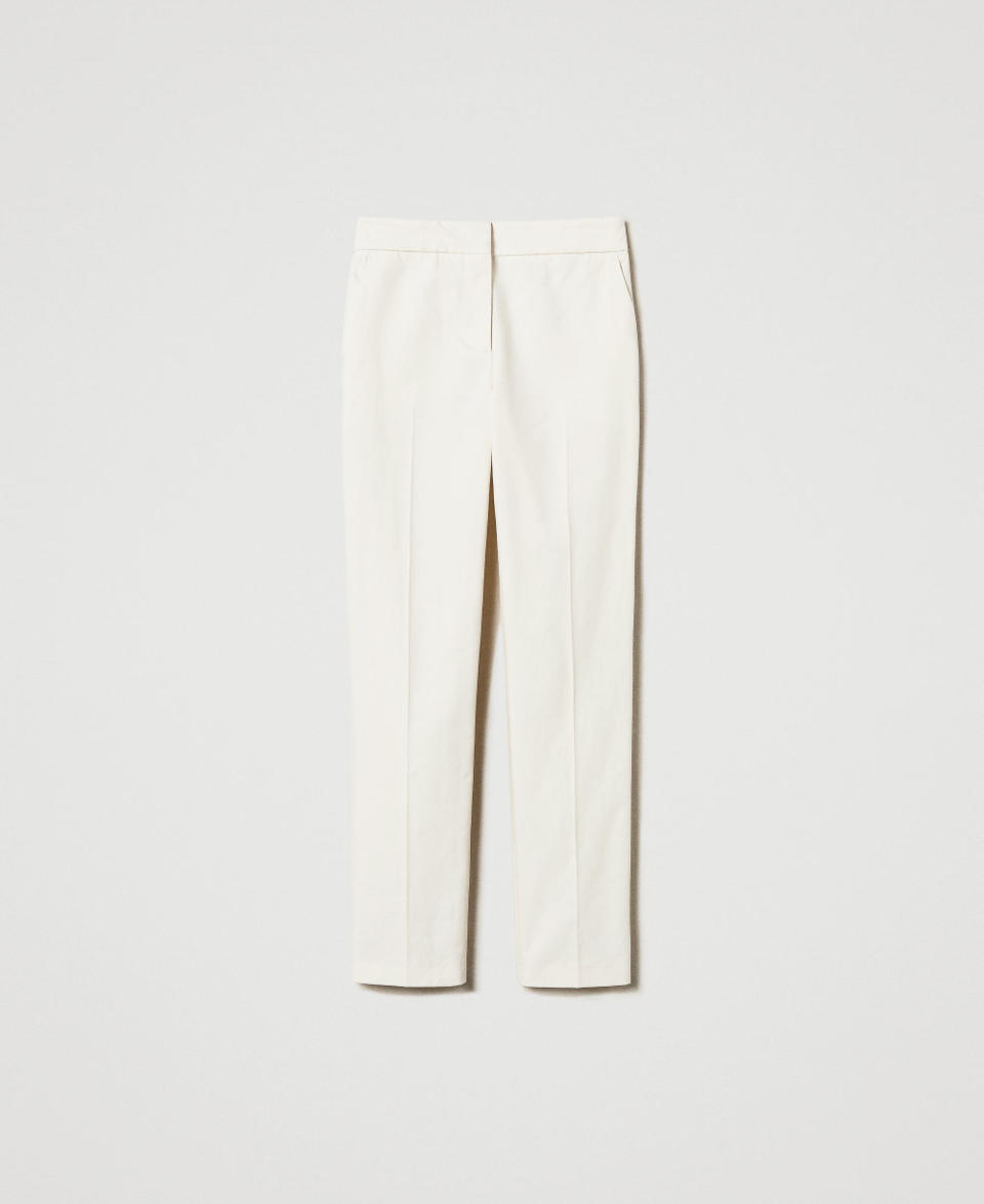 Twin Set Pantaloni dritti in gabardine misto cotone Only for today