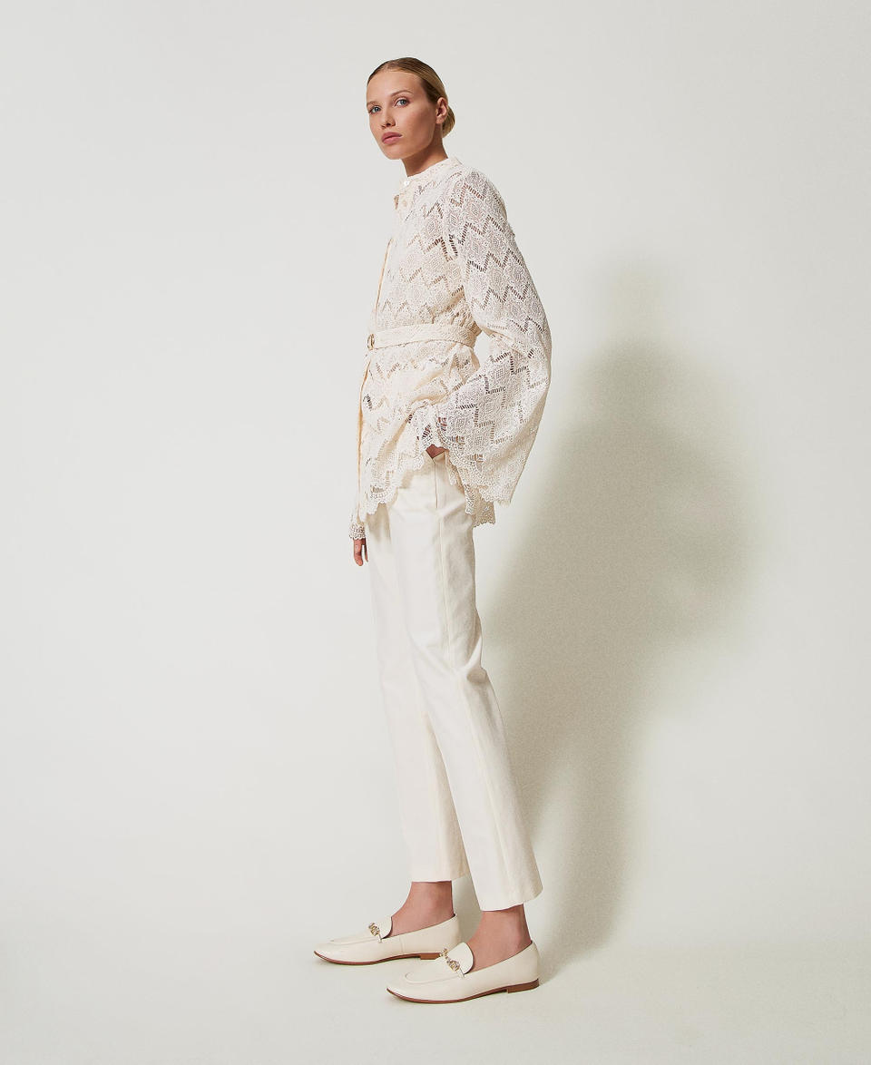 Twin Set Pantaloni dritti in gabardine misto cotone Only for today