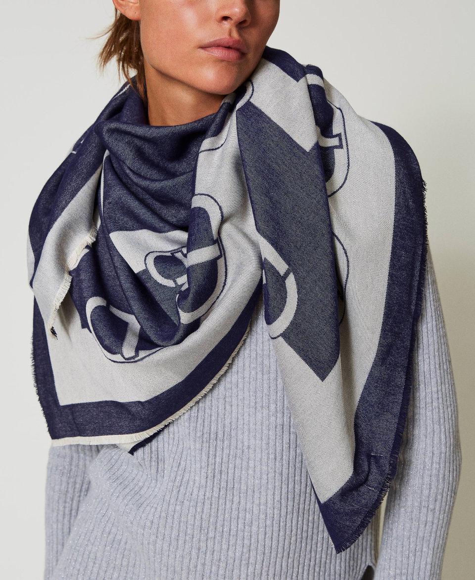 Twin Set Kefiah jacquard con logo Italy