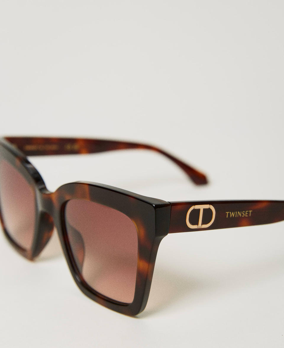Twin Set Occhiali da sole squadrati tortoise Negozi Online