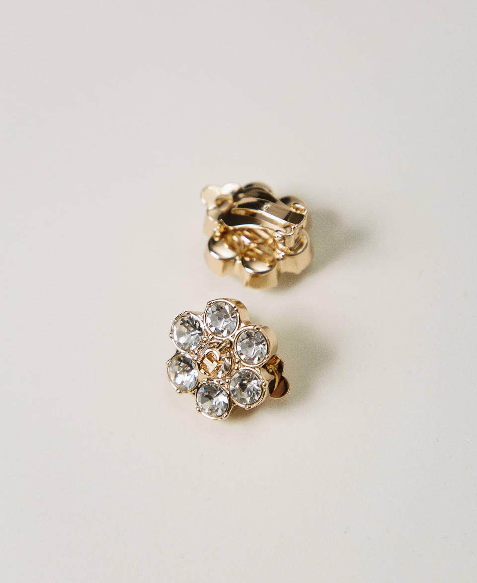 Twin Set Orecchini a fiore con strass e Oval T Online