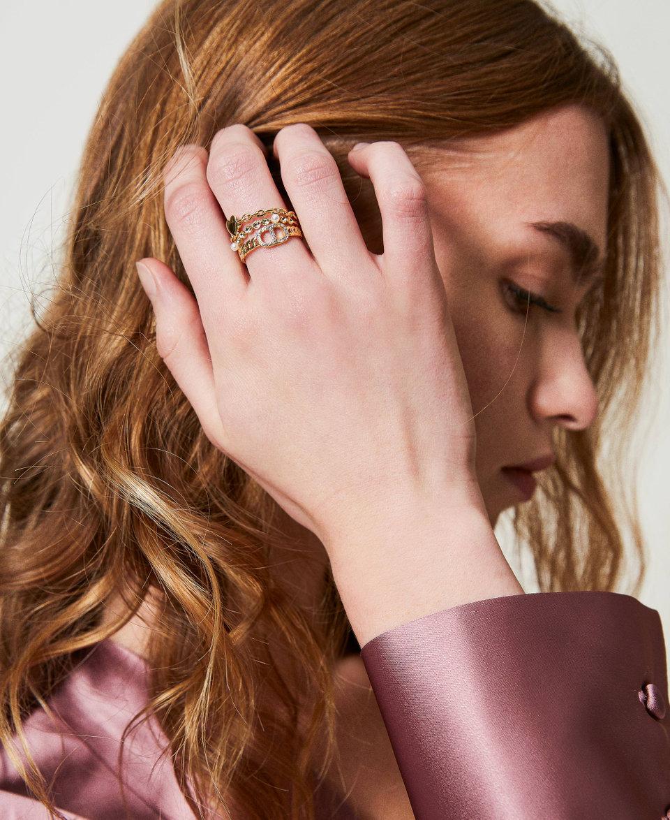 Twin Set Anello con perle e Oval T Offerte