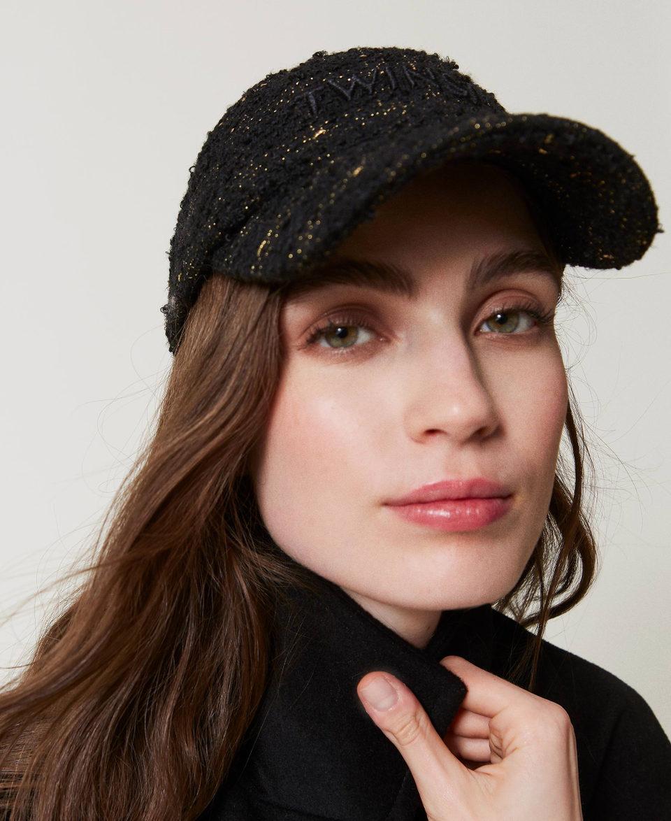 Twin Set Cappello da baseball bouclé con logo Moda