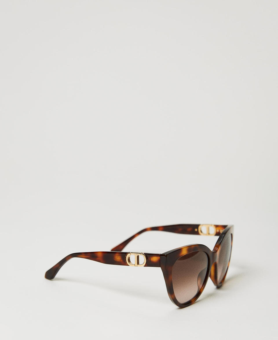 Twin Set Occhiali da sole cat-eye tortoise Sconto di tempo limitato