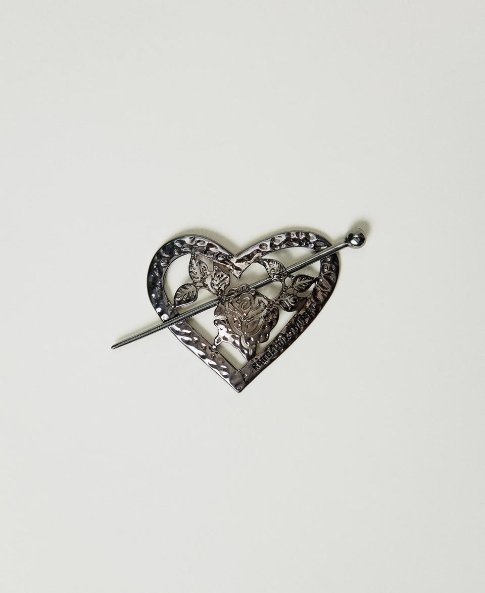 Twin Set Spilla a cuore con fiore Grande vendita