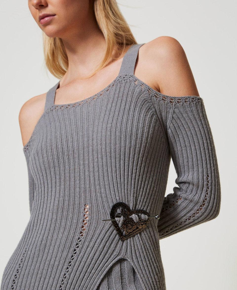 Twin Set Spilla a cuore con fiore Grande vendita