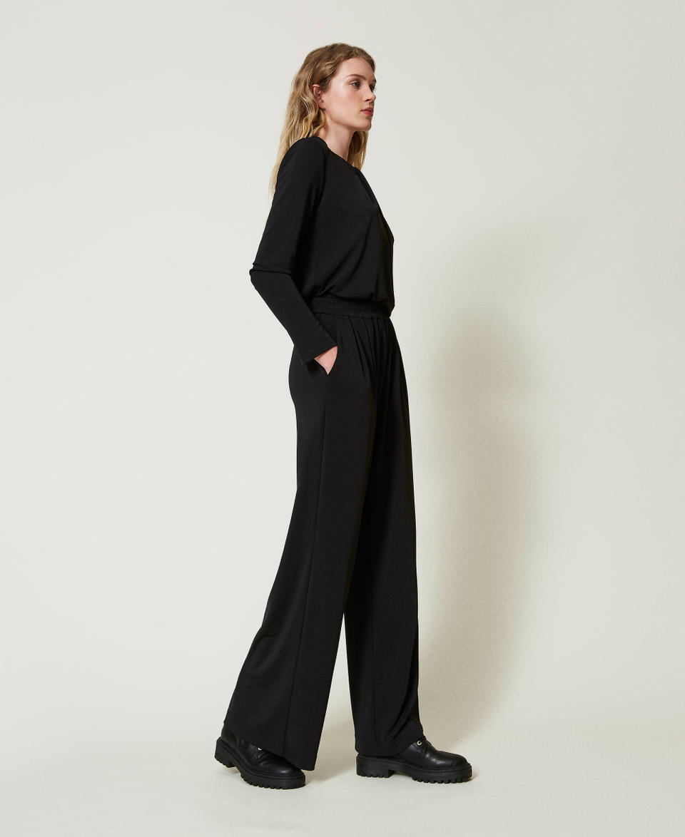 Twin Set Pantaloni a palazzo in jersey crêpe Cyber Monday