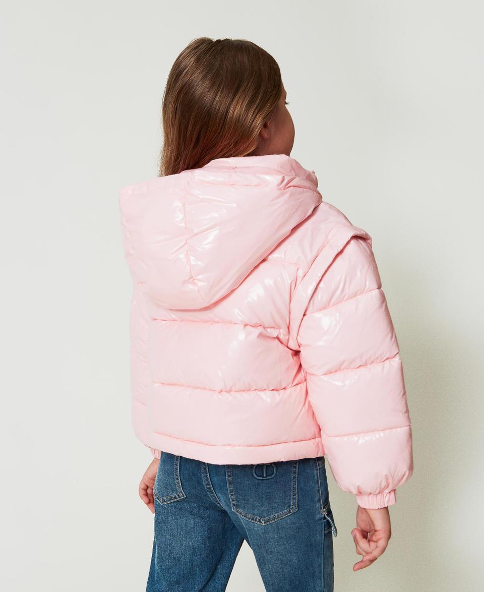 Twin Set Piumino lucido con logo ricamato Offerte stagionali