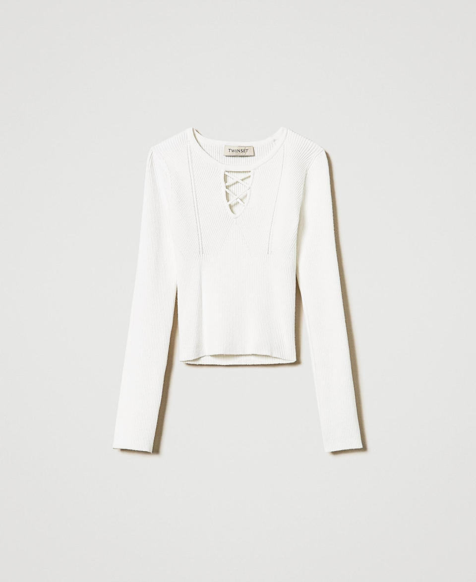 Twin Set Maglia a costine con intreccio Liquidazione