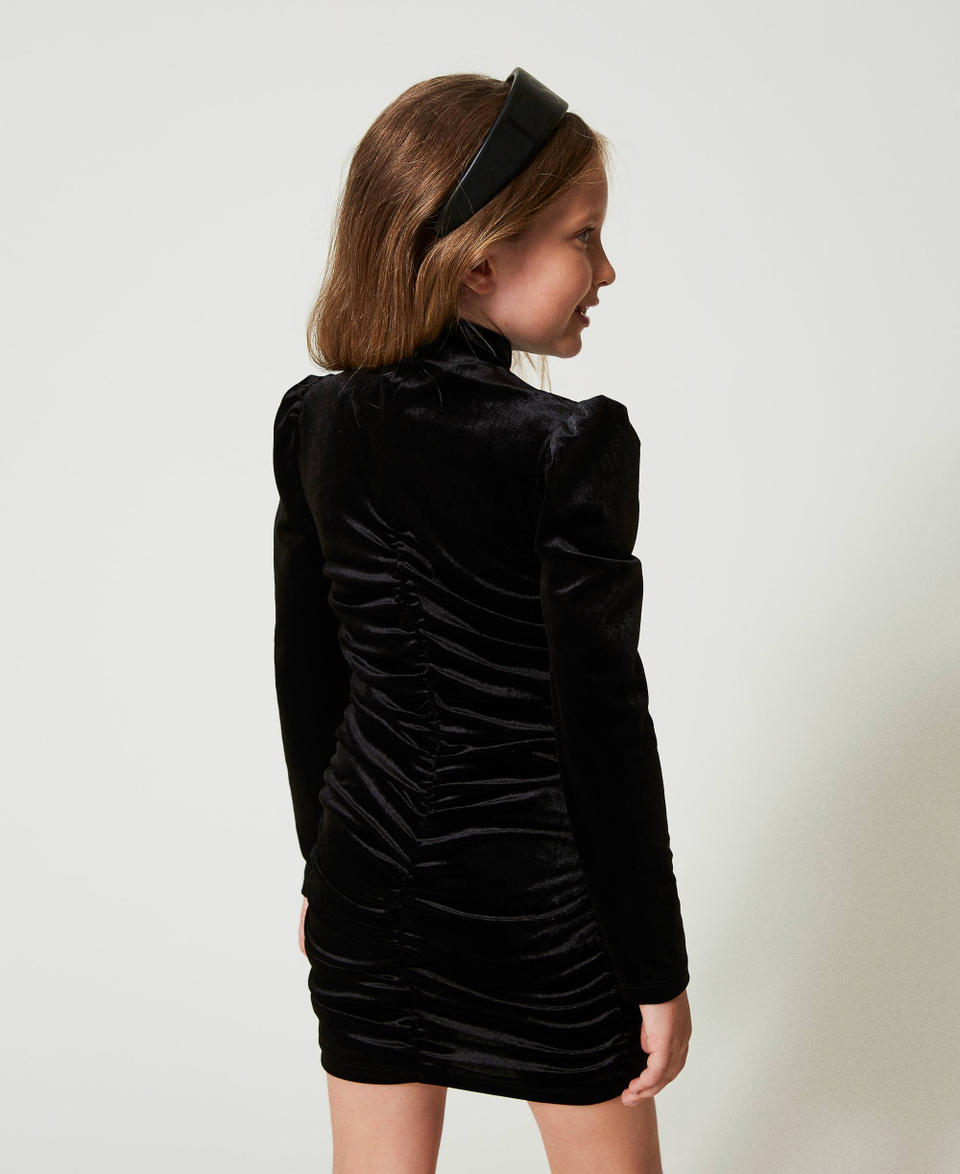 Twin Set Abito corto in ciniglia con arricciature Sconti VIP